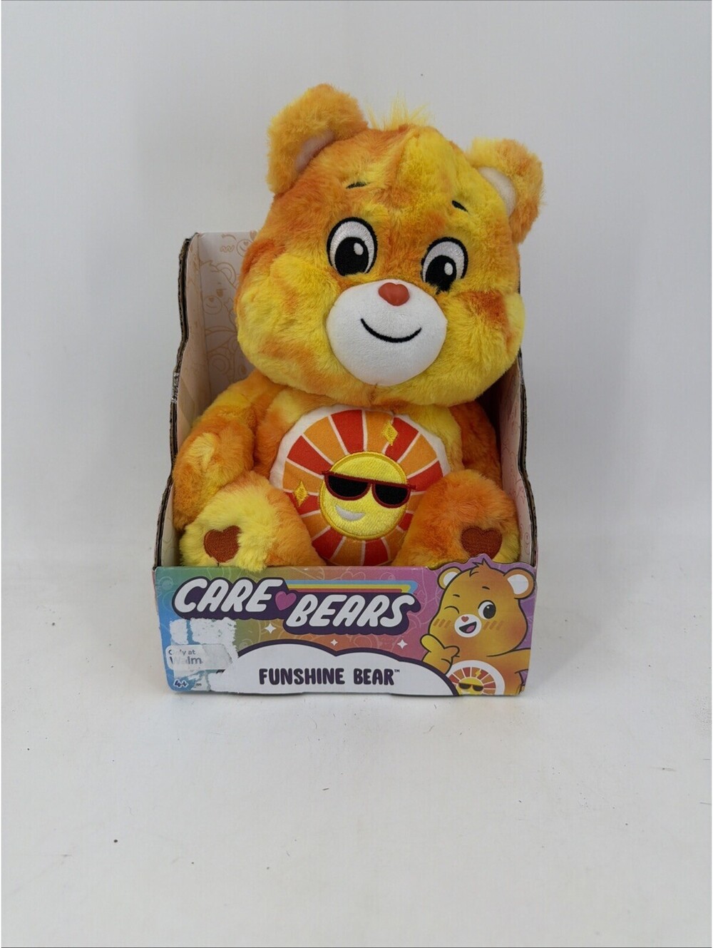 New 14" Care Bears FUNSHINE BEAR + Bracelet Yellow Sun Belly Color Splash 4+